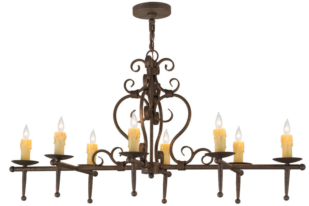 48"L Monica 8 LT Oblong Chandelier