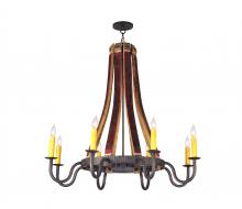 2nd Avenue Designs White 132914 - 44&#34;W Barrel Stave Madera 8 LT Chandelier