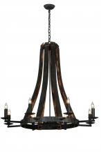 2nd Avenue Designs White 140164 - 42&#34; Wide Barrel Stave Madera 8 Light Chandelier