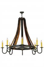2nd Avenue Designs White 140876 - 48&#34;W Barrel Stave Madera 8 LT Chandelier