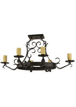 2nd Avenue Designs White 151537 - 38&#34;L Handforged Oval 6 LT W/Downlights Chandelier Hardware