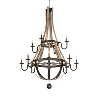 2nd Avenue Designs White 230170 - 56" Wide Barrel Stave Madera 12 Light Two Tier Chandelier