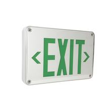 Nora NX-617-LED/G - LED Self-Diagnostic Wet Location Exit Sign w/ Battery Backup, White Housing w/ 6&#34; Green Letters