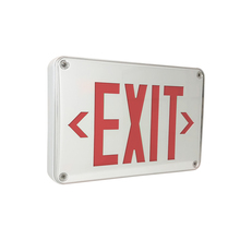Nora NX-617-LED/R - LED Self-Diagnostic Wet Location Exit Sign w/ Battery Backup, White Housing w/ 6&#34; Red Letters