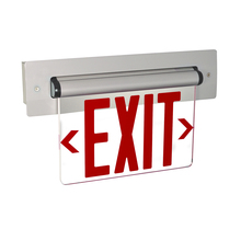 Nora NX-814-LEDRCA - Recessed Adjustable LED Edge-Lit Exit Sign, 2 Circuit, 6&#34; Red Letters, Single Face / Clear