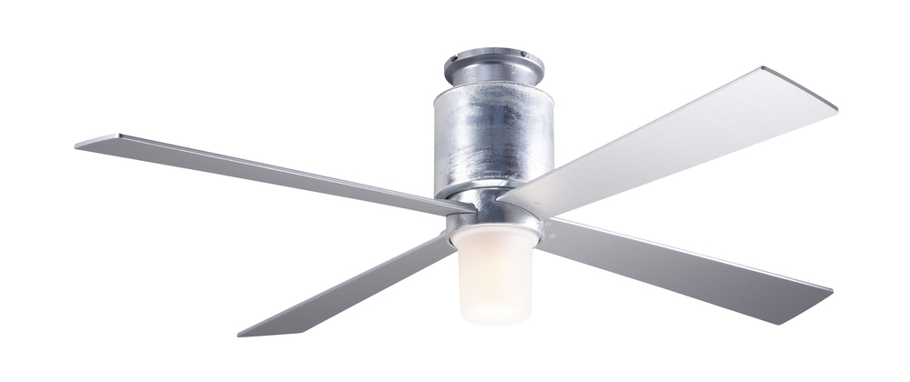 Lapa Flush Fan; Galvanized Finish; 50" Nickel Blades; 17W LED; Handheld Remote Control (2-wire)