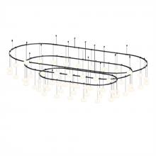 Sonneman SLS4238-K - 40&#34; x 88&#34; Path 3-Bar Racetrack w/ Height Adjustable Etched Globe Luminaires