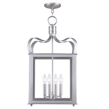 Livex Lighting 4314-91 - 4 Light Brushed Nickel Chain Lantern