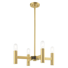 Livex Lighting 51134-12 - 4 Lt Satin Brass Mini Chandelier