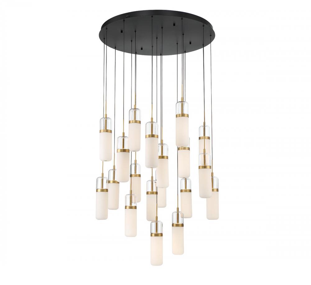 Verona, 19 Light Round LED Chandelier, Matte Black