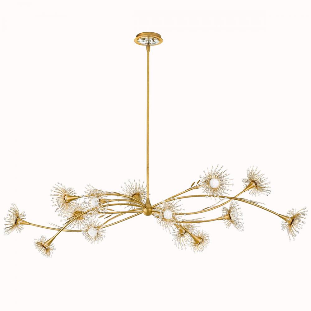 Coquette 14 Light 120/277V LED Linear Pendant in Tourmaline with Clear Radiance Crystal
