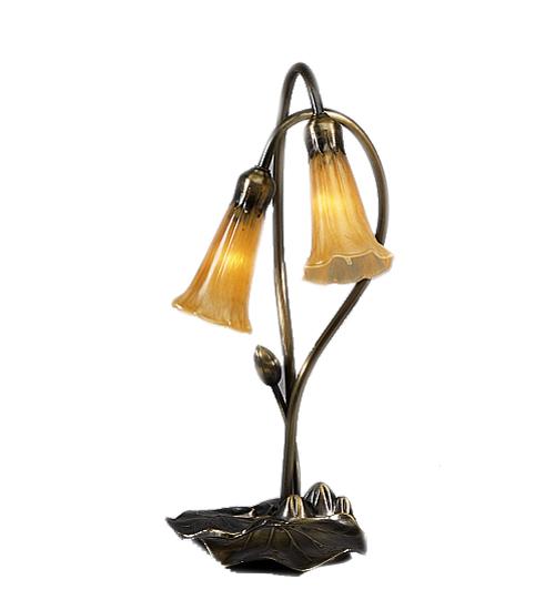 16" High Amber Tiffany Pond Lily 2 LT Accent Lamp