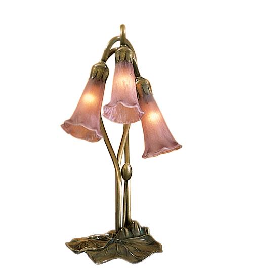 16" High Lavender Tiffany Pond Lily 3 LT Accent Lamp