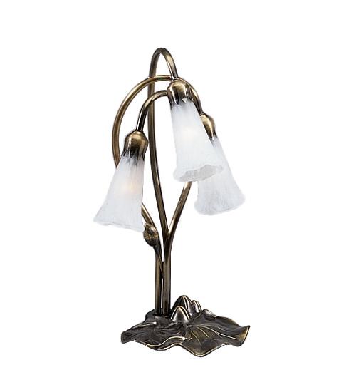 16" High White Tiffany Pond Lily 3 LT Accent Lamp