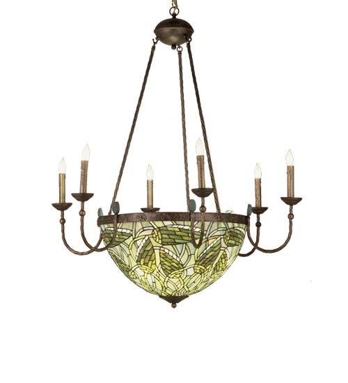 35"W Lotus Bud 6 Arm Inverted Chandelier