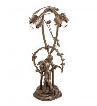 Meyda Blue 10248 - 17&#34; High Pond Lily 2 Light Trellis Girl Table Base