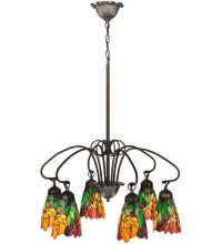 Meyda Blue 104887 - 26&#34; Wide Iris 6 Light Chandelier