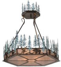 Meyda Blue 106007 - 37&#34;W Wildlife at Pine Lake Inverted Pendant