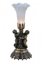 Meyda Blue 11031 - 13&#34; High White Tiffany Pond Lily Twin Cherub Accent Lamp