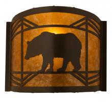 Meyda Blue 111779 - 12&#34;W Lone Bear Wall Sconce
