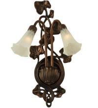 Meyda Blue 11239 - 11&#34;W White Pond Lily 2 LT Wall Sconce