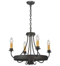 Meyda Blue 112633 - 25"W Franciscan 4 LT Chandelier