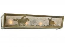 Meyda Blue 113548 - 24&#34;W Cowboy & Steer Vanity Light