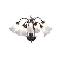 Meyda Blue 11621 - 24" Wide White Tiffany Pond Lily 7 LT Chandelier