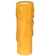 Meyda Blue 118642 - 1.25&#34;W X 4&#34;H Poly Resin Honey Amber Flat Top Candle Cover