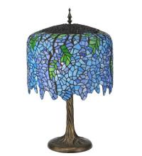 Meyda Blue 118689 - 28&#34; High Tiffany Wisteria Table Lamp