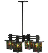 Meyda Blue 121739 - 36&#34;L Hausman Mission 4 LT Oblong Chandelier