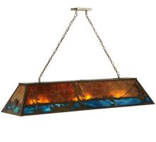 Meyda Blue 122907 - 61&#34;L Trout & Fisherman Oblong Pendant