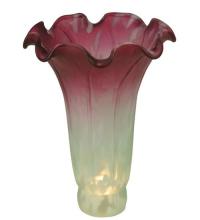 Meyda Blue 124700 - 4&#34; Wide X 6&#34; High Seafoam/Cranberry Pond Lily Shade