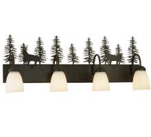 Meyda Blue 126280 - 33&#34;W Deer through the Trees 4 LT Vanity Light