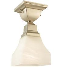 Meyda Blue 129075 - 5&#34; Square Bungalow White Alabaster Swirl Flushmount