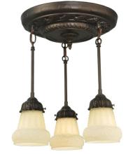 Meyda Blue 130778 - 15&#34; Wide White Puffy Rose 3 Light Semi-Flushmount