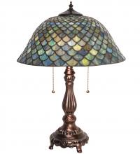 Meyda Blue 132148 - 22" High Tiffany Fishscale Table Lamp