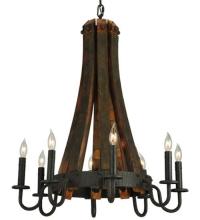 Meyda Blue 133684 - 24&#34;W Barrel Stave Madera 8 LT Chandelier