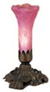 Meyda Blue 13502 - 7&#34; High Lavender Tiffany Pond Lily Victorian Mini Lamp