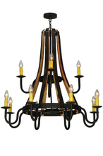 Meyda Blue 136568 - 44"W Barrel Stave Madera 12 LT Two Tier Chandelier