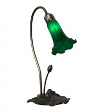 Meyda Blue 13716 - 16&#34; High Green Tiffany Pond Lily Accent Lamp