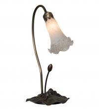 Meyda Blue 13730 - 16&#34; High White Tiffany Pond Lily Accent Lamp