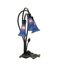 Meyda Blue 13746 - 16&#34; High Blue Tiffany Pond Lily 3 LT Accent Lamp