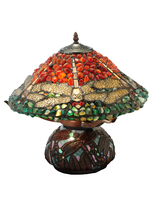 Meyda Blue 138101 - 16.5&#34;H Dragonfly Polished Agata Table Lamp