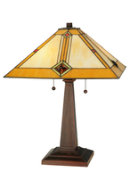 Meyda Blue 138110 - 22&#34;H Diamond Mission Table Lamp