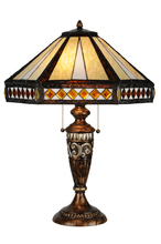 Meyda Blue 139416 - 26.5&#34;H Diamond Band Mission Table Lamp