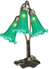 Meyda Blue 14150 - 16&#34; High Green Pond Lily 3 Light Accent Lamp