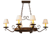 Meyda Blue 141763 - 40&#34;L Handforged Oval 6 LT Chandelier