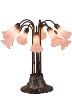 Meyda Blue 14363 - 24&#34;H Pink Pond Lily 10 LT Table Lamp