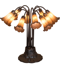 Meyda Blue 14369 - 22&#34;H Amber Pond Lily 10 LT Table Lamp